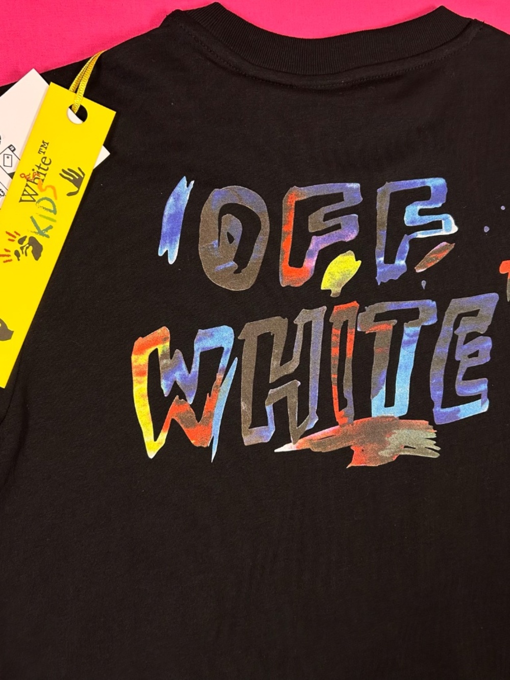 AUTHENTIC KIDS OFF-WHITE SIZE 10 BLACK COTTON T-SHIRT NWT UNISEX EXCELLENT - Picture 8 of 11